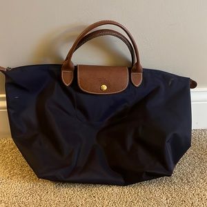 Longchamp Le Pliage Medium Nylon Top Handle Tote - navy